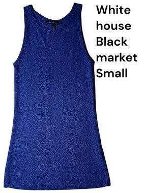 White House Black Market Shimmery Royal Blue Tank Top